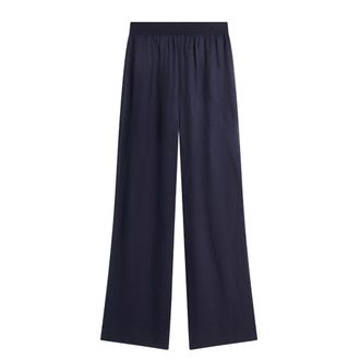 Ted Baker Vinca Cupro Wijde Pijpen Marineblauwe Broek