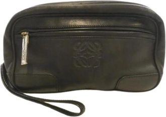 Loewe Pre-owned Clutches, male, Black, Size: ONE SIZE Pre-owned Leather Clutch