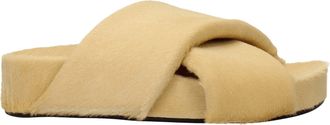 Jil Sander Beige Horsehair Womens Slippers