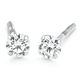 Pompeii3 1/4 Ct Diamond Screw Back Studs 14k White Gold Lab Grown Eco Friendly