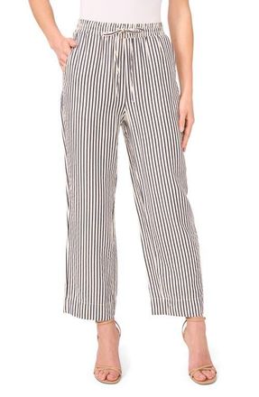 CeCe by Cynthia Steffe Stripe Drawstring Ankle Pants in Classic Navy at Nordstrom, Size Xx-Large