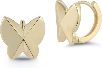 Ember Fine Jewelry 14K Gold Geometric Butterfly Huggies
