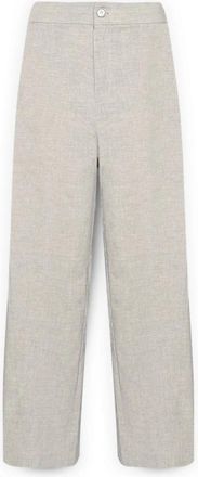Elena Miro Linnen Blend Chino Broek - Dames - Wijde Broeken - Grijs - 5XL - Linnen - Broeken