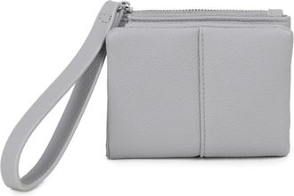 Generic Womens Faux Leather Wristlet Pouch, Zip Top Clutch with Wrist Strap, Textured Grain (Grey)
