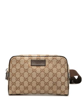 Gucci 2000-2015 GG Canvas belt bag - unisex - Canvas/Leather - One Size - Brown