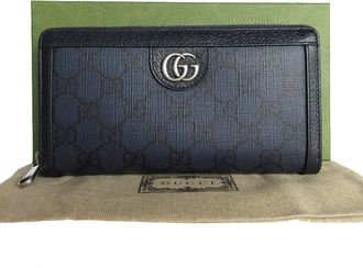 Gucci Navy Gg Supreme Long Wallet (Bi-Fold) (Pre-Owned)