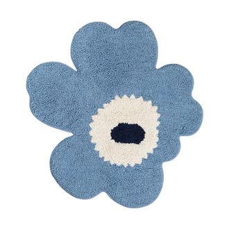 Marimekko Unikko Badematte, 73 x 74 cm, light blue / off white / navy