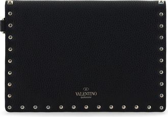 Valentino Garavani Womens Rockstud Pouch Leather Nero Calf Bos Taurus Clutches