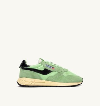 Autry SNEAKERS REELWIND LOW IN NYLON E SUEDE PISTACCHIO E NERO