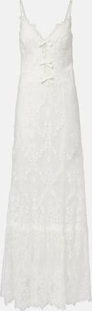 Elie Saab Abito lungo in pizzo di misto cotone