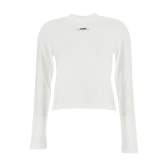 Jacquemus Long Sleeve T-Shirts, female, White, M, The Gros Grain long-sleeve t-shirt