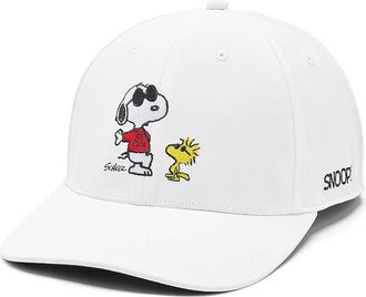 Black Clover Snoopy Joe Cool Premier Adjustable Hat Baseball Caps White, Polyester/Spandex