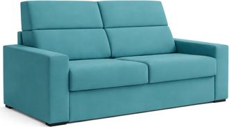 Dmora Divano Letto 2 Posti Oprah, Sof&agrave; Trasformabile Per Salotto, Imbottito, Sfoderabile, Qualit&agrave; 100% Made In Italy, 200x95 H100 Cm, Azzurro - Dmora