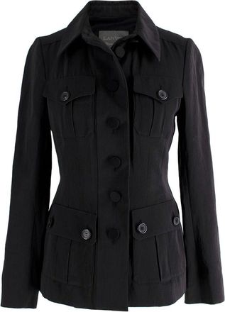 Lanvin Black Single Breasted Wool Blend Jacket Size XS