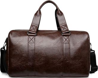 Generic 1pc Compatible For Handbag Training Fitness Bag Solid Color Dry And Wet Separation Pocket Short Travel(Brown)