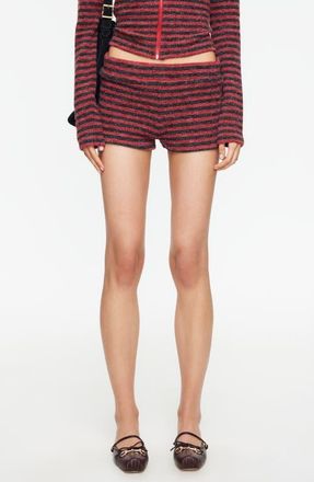 Lioness Housewife Knit Shorts in Crimson Stripe at Nordstrom, Size X-Small