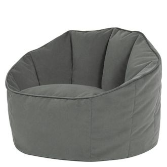 Icon Brand Puf sill&oacute;n concha de terciopelo gris antracita