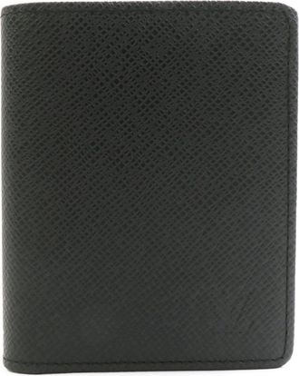 Louis Vuitton Black Taiga Leather Wallet (Bi-Fold) (Pre-Owned)