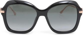 Jimmy Choo London Occhiali da sole Tessy geometrici 2000-2020 - Nero