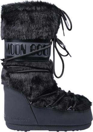 Moon Boot Icon Faux Fur Boot - Dames - Winterlaarzen - Zwart - 39 EU - Leer - Schoenen