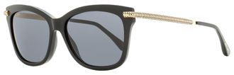 Jimmy Choo London Rectangular Acetate-Metal Sunglasses - Black