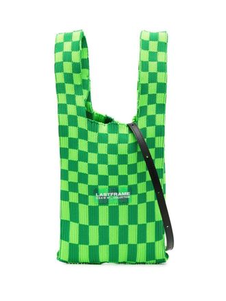 Lastframe Ichimatsu check-pattern tote bag - women - Nylon - OS - Green