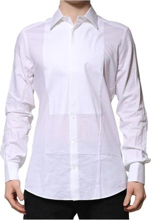 Dolce & Gabbana Witte Katoenen Poplin Formeel Overhemd - Heren - Zakelijke Overhemden - Wit - S - Katoen - Overhemden