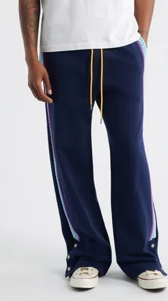 Diet Starts Monday Open Stitch Side Stripe Drawstring Pants in Blue at Nordstrom, Size Xx-Large