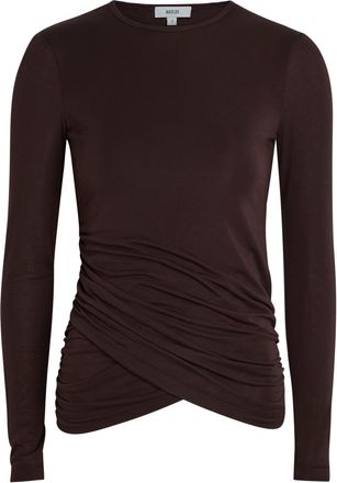 A Gold E Agolde Eve Draped Jersey top - Brown - S (UK8-10 / S)