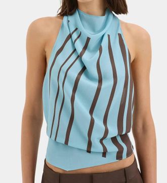 Sir. Rioja Halter Scarf Top In Pacha Mineral Stripe
