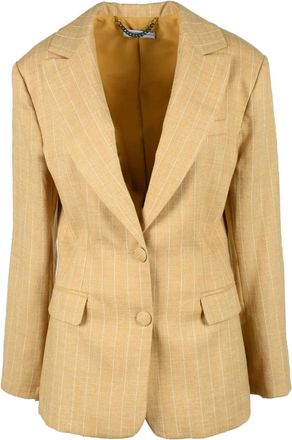 MVP Wardrobe Beige Linen Polyester Jacket