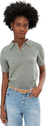 Splendid Christa Polo Ss Sweater Womens Sweater Eucalyptus : LG (Womens 10-12), Viscose