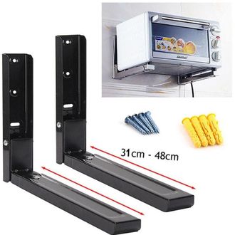 Trade Shop Trade Shop - Par De Soportes De Pared Para Suspensi&oacute;n De Horno Microondas 2 X Soportes Negro