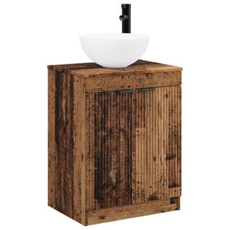 vidaXL Juego De Muebles De Ba&ntilde;o Madera Envejecida Madera De Ingenier&iacute;a Vidaxl