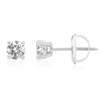 MAX + STONE Certified 14k White Gold Lab Grown Diamond Solitaire Stud Earrings (1/2 ct. tw)