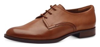 Tamaris Schn&uuml;rschuh TAMARIS, Damen, Gr. 36, braun (cognac), Leder, Schuhe Schn&uuml;rschuh, Blockabsatz, Halbschuh, Businessschuh mit Ziern&auml;hten