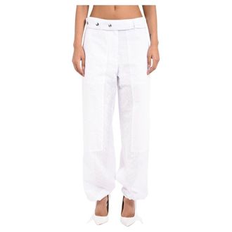 Msgm Tapered Trousers, female, White, Size: XS Tapered Trousers