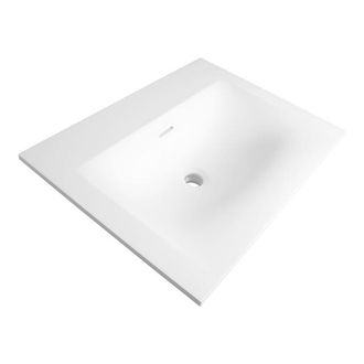 Marcel Breuer Glacier wastafel - 60x46x2cm - 1 wasbak - 0 kraangaten- fine stone - mat wit