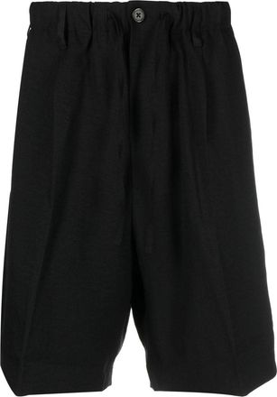 Yohji Yamamoto drawstring bermuda shorts - unisex - Cotton/Polyester - XXXL - Black