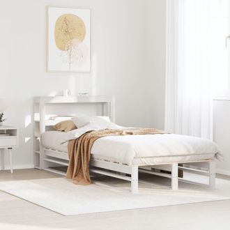 Berkfield Home Bed Frame without Mattress White 75x190 cm Small Single Solid Wood Pine