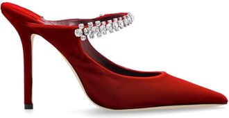 Jimmy Choo London Bing 100 Heeled Mules - Dames - Muiltjes - Rood - 39 1/2 EU - Leer - Schoenen
