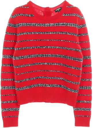 Chanel 1986-1988 striped buttoned cardigan - Red