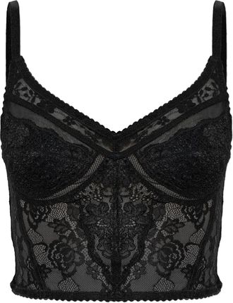 Self Portrait Black Lace Strappy Top