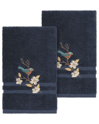 Linum Home Textiles Turkish Cotton Spring Time 2Pc Embellished Hand Towel Set
