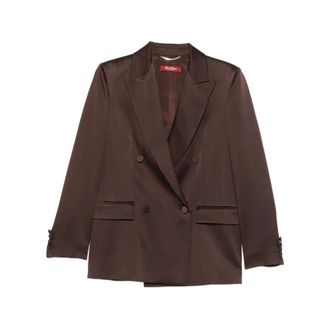 Max Mara Blazers, female, Brown, Size: XS Double-Breasted Blazer