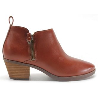 Vionic Cecily Leather Womens Ankle Boots - Cognac - Size:UK 4.5