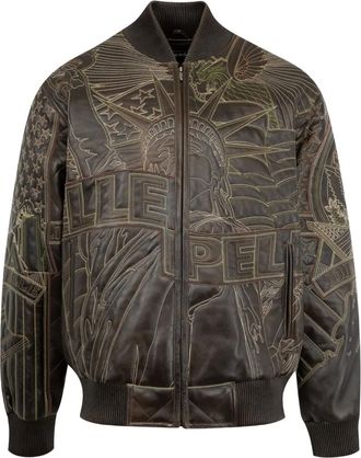 Who Decides War by Ev Bravado x PP Giacca in pelle Monument - Marrone