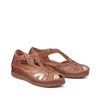 Pikolinos Sandalen in leer met sleehak