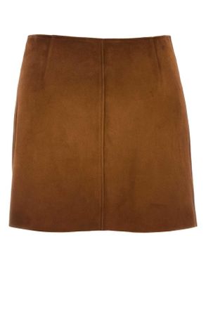 Miu Miu Pelle Mini Skirt - Brown