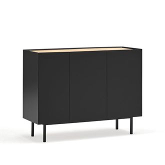 Teulat Aparador 3 puertas 3 cajones interiores negro